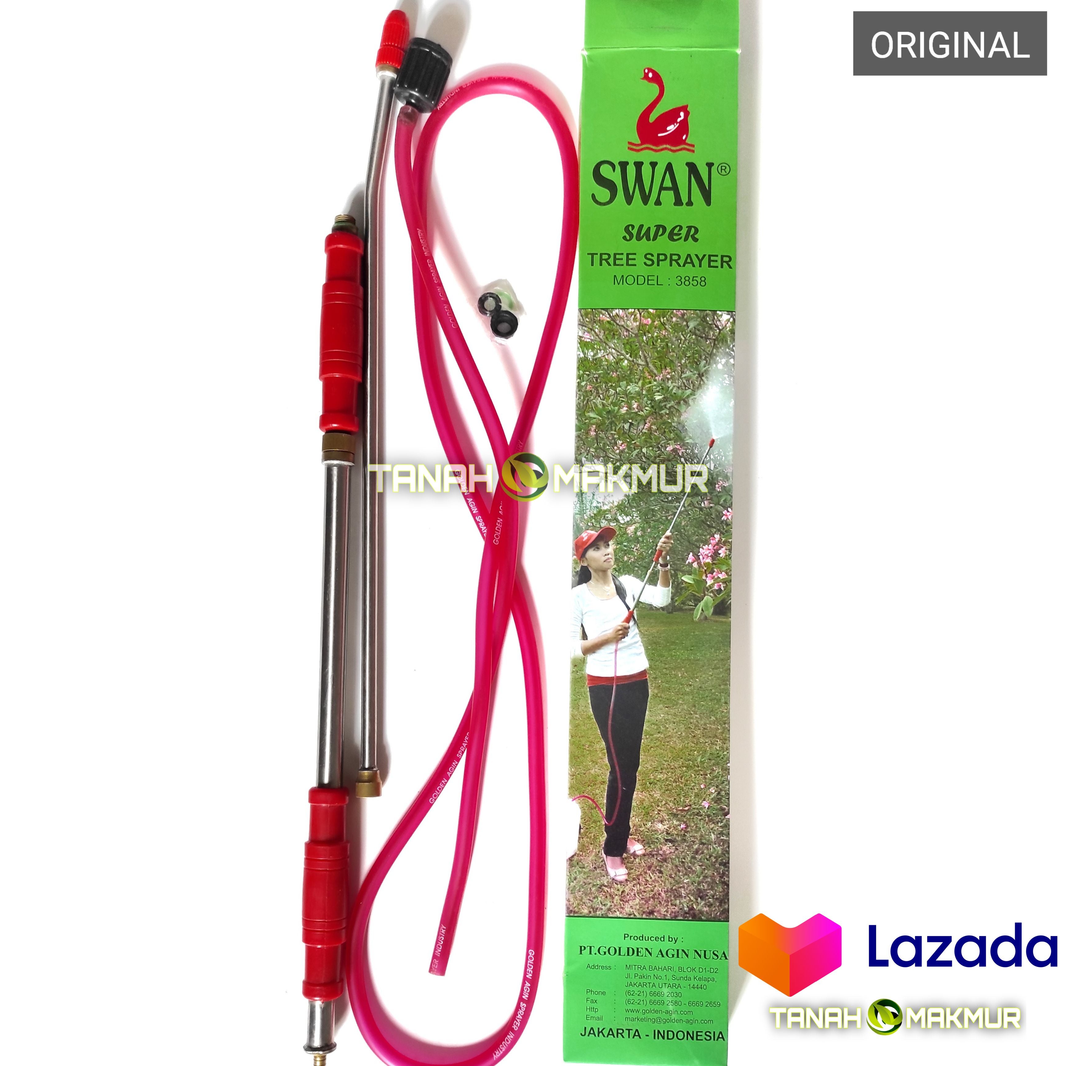 Alat Semprot Kocok SWAN Sprayer Panjang Stik Tree Sprayer Swan TSS Stainless Steel Original Alat Semprotan Pertanian Kebun Taman Halaman Sawah Perkebunan SPray Kabut Asli Golden Agin Indonesia SNI Obat Hama Alat Kocor Pupuk Cair Pestisida