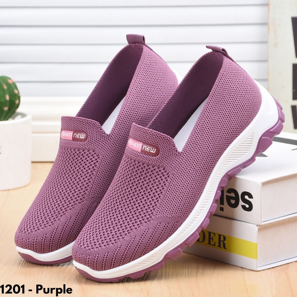 SNEAKERS WANITA TANPA TALI KELUARAN TERBARU IMPORT BATAM CANTIK COCOK OLAHRAGA SANTAI ANTI SLIP 1201