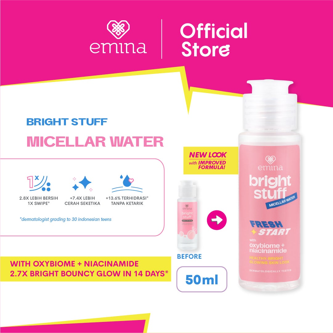 Emina Bright Stuff Micellar Water - Pembersih Wajah Cerah Glowing 50ml