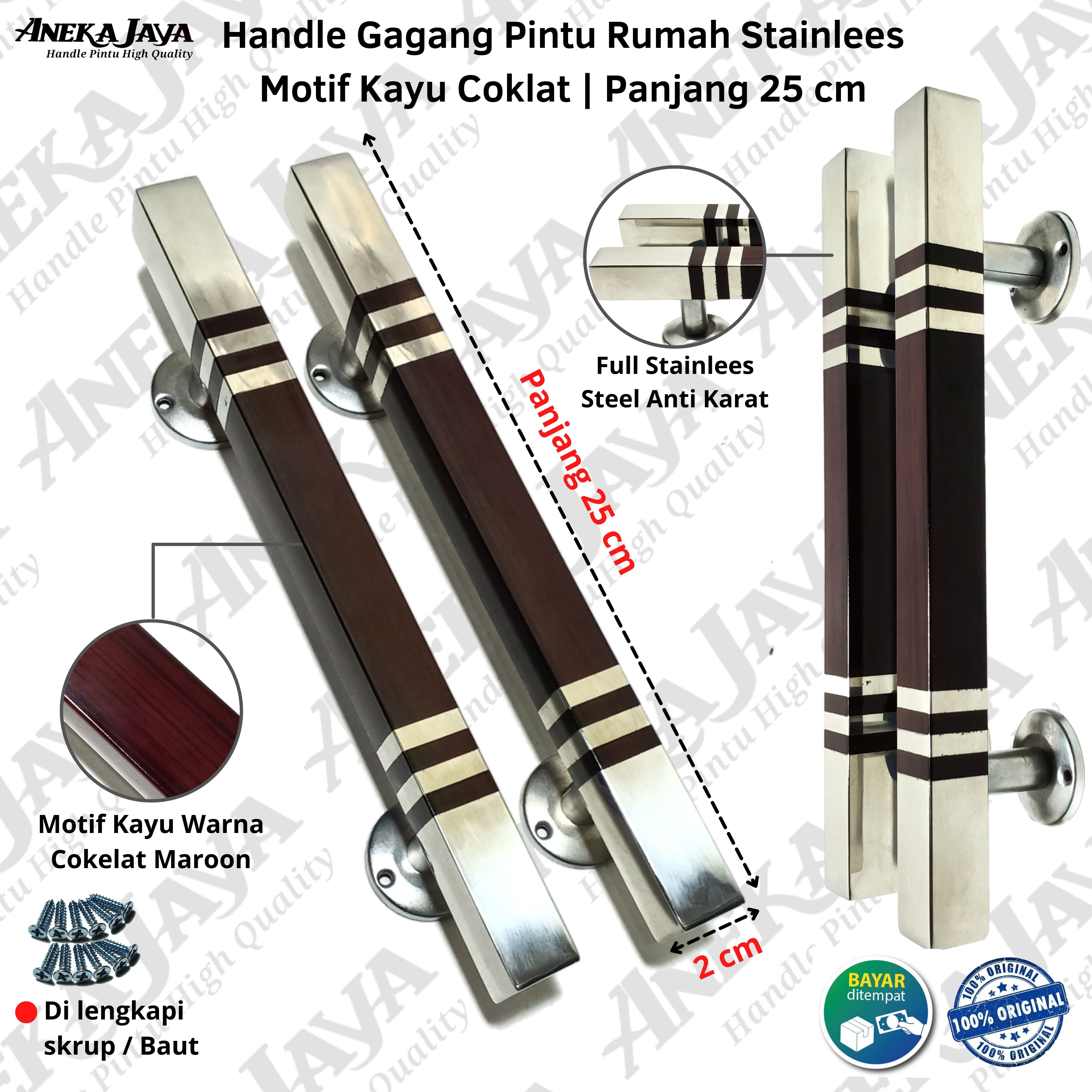Handle pintu rumah minimalis panjang 25 cm Gagang pintu rumah terbaru murah Tarikan pintu rumah Pegangan pintu rumah