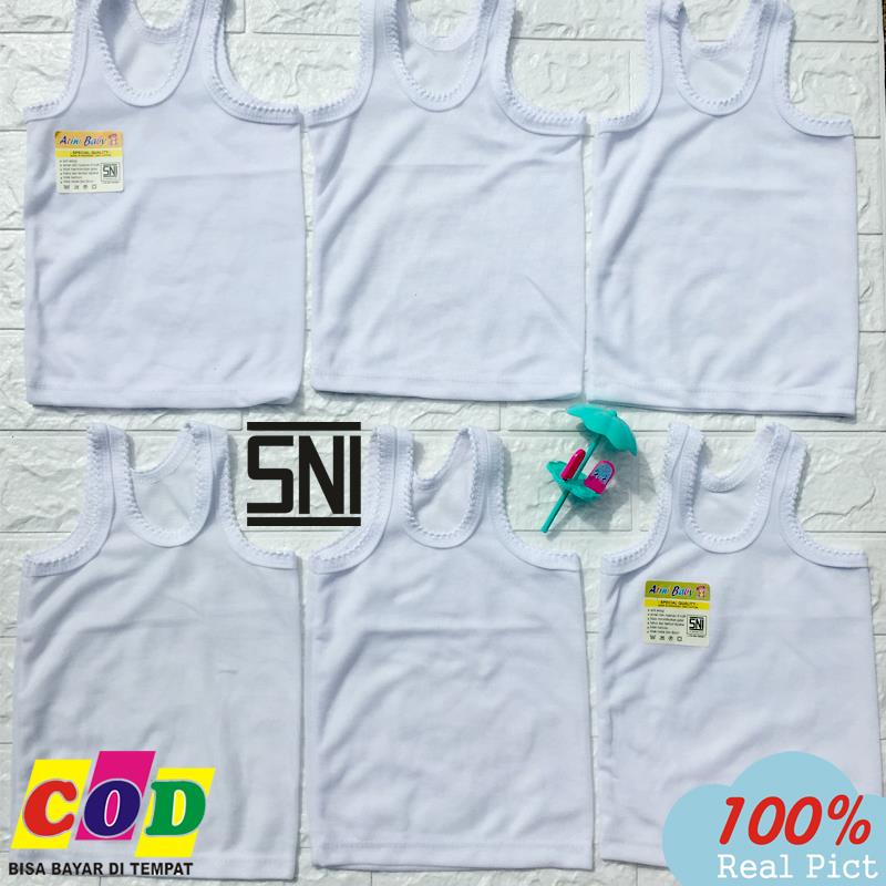 Nanaku Baby - 6 PCS Singlet Bayi Kaos Dalam Bayi Daleman Bayi S M L XL