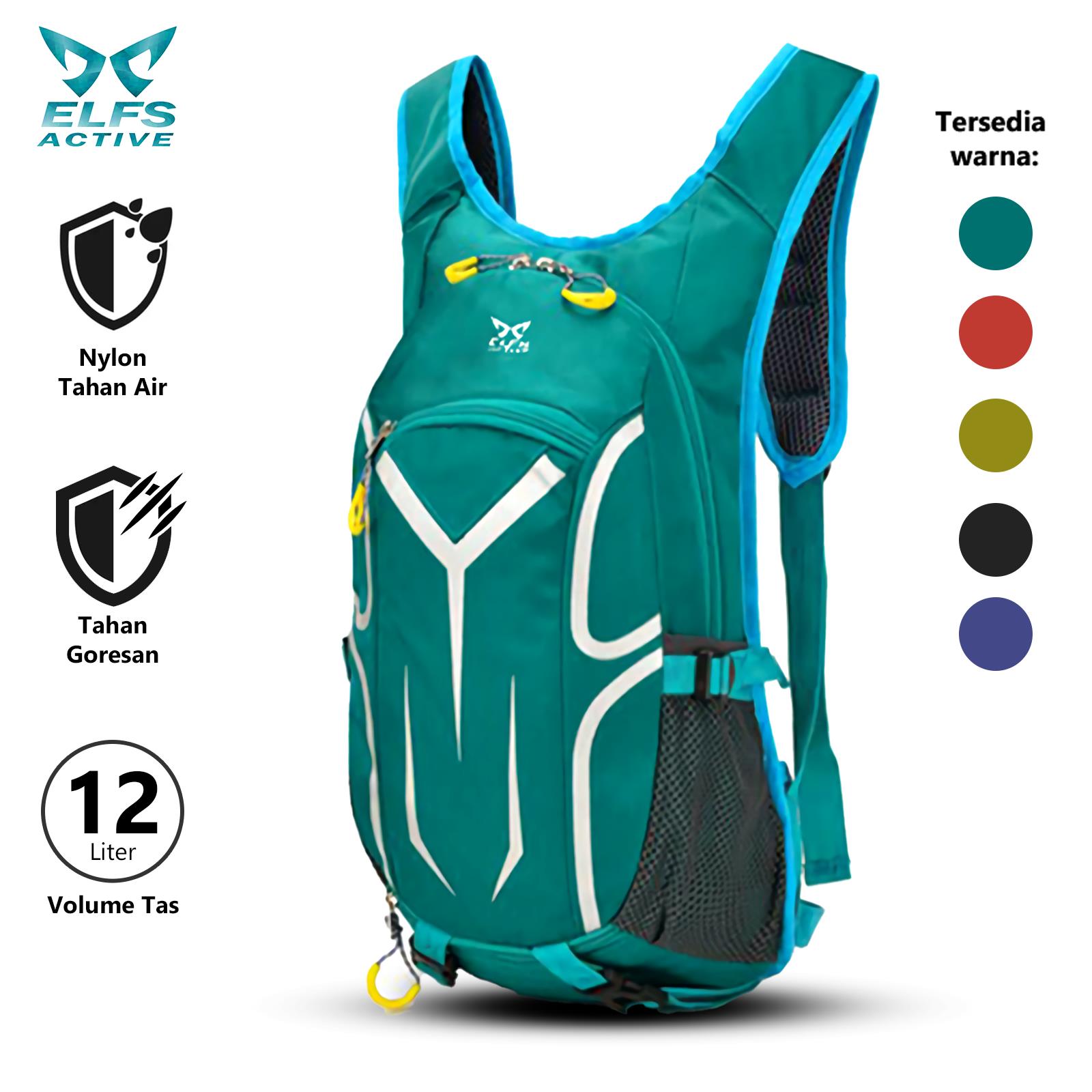 ELFS ACTIVE Tas Sepeda TRS Hydropack 12 L Water Resistant Cycling Backpack Trail Marathon Run 1516