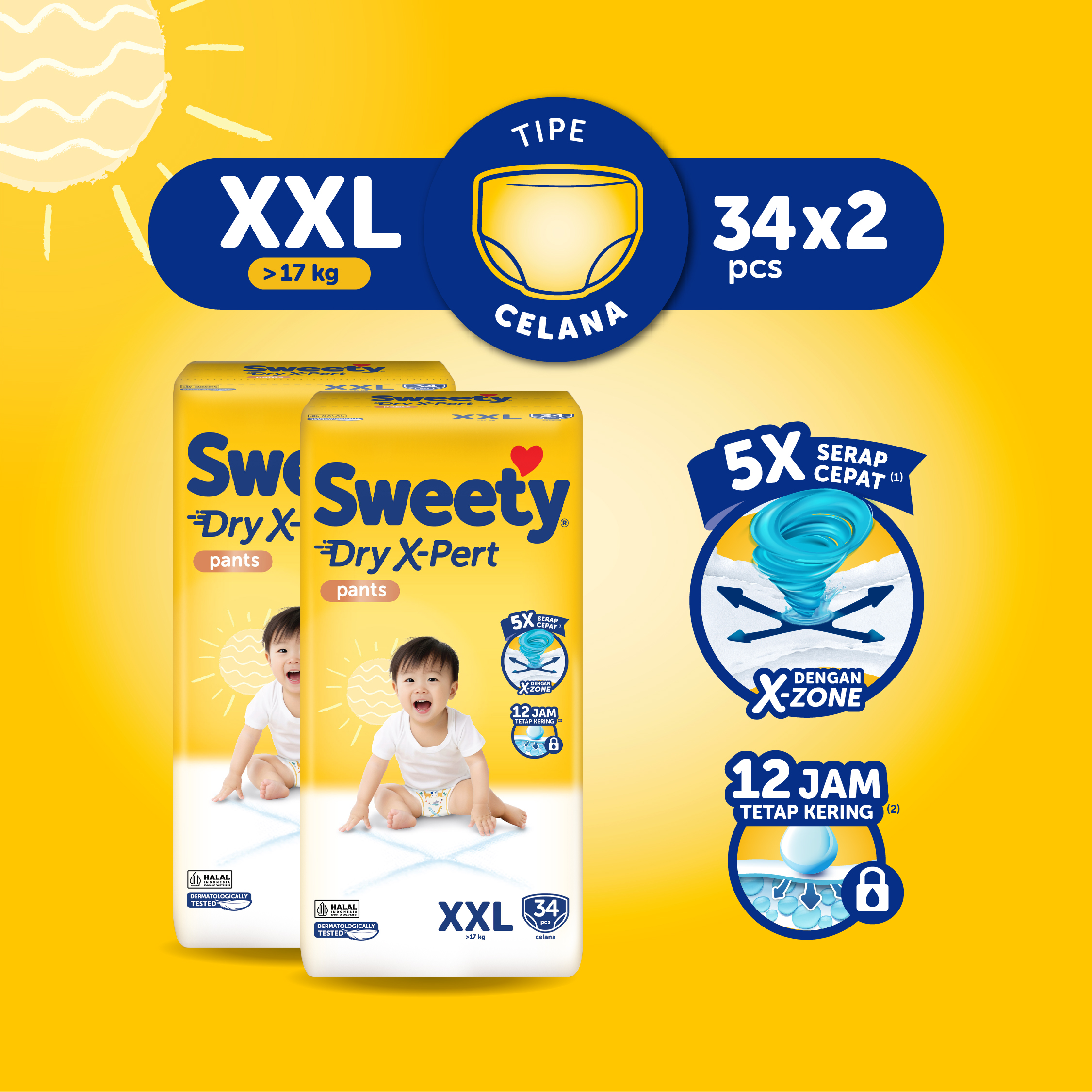 Sweety Bronze Pants Dry Xpert Pants XXL34 x2 (>17kg) isi 68 pcs