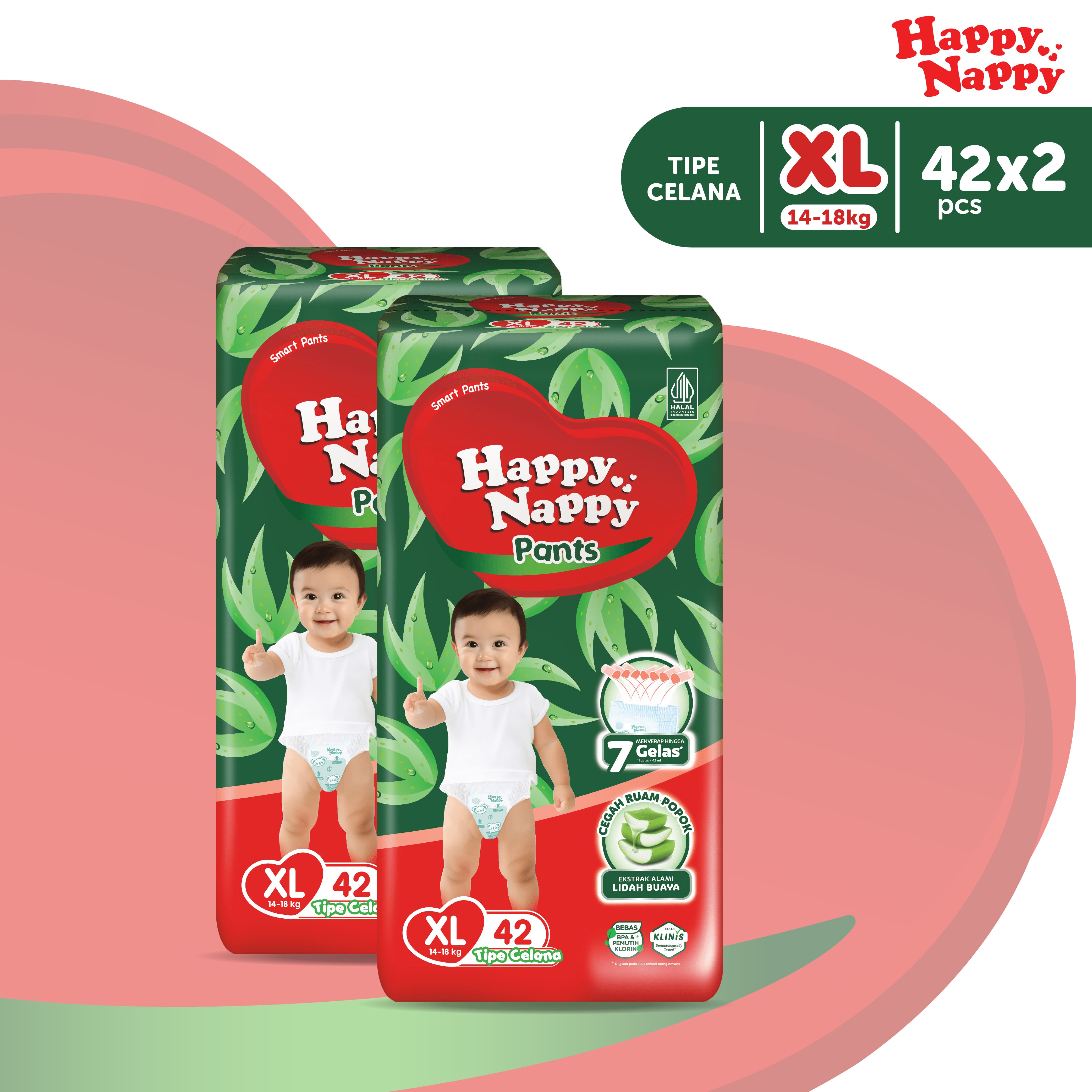 Happy Nappy Smart Pants XL42 x2 (14-18kg) isi 84 pcs