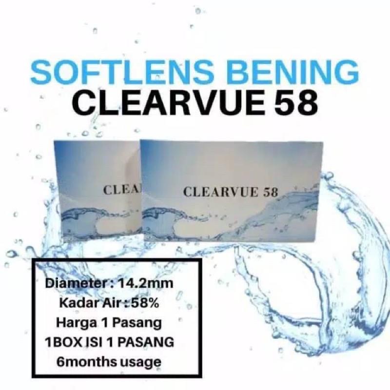 SOFTLENS BENING CLEARVUE 58 MINUS 0.50 S/D 15.00 DIAMETER 14.2MM + FREE LENSCASE / SOFLENS / LENSA BENING / SOFTLEN