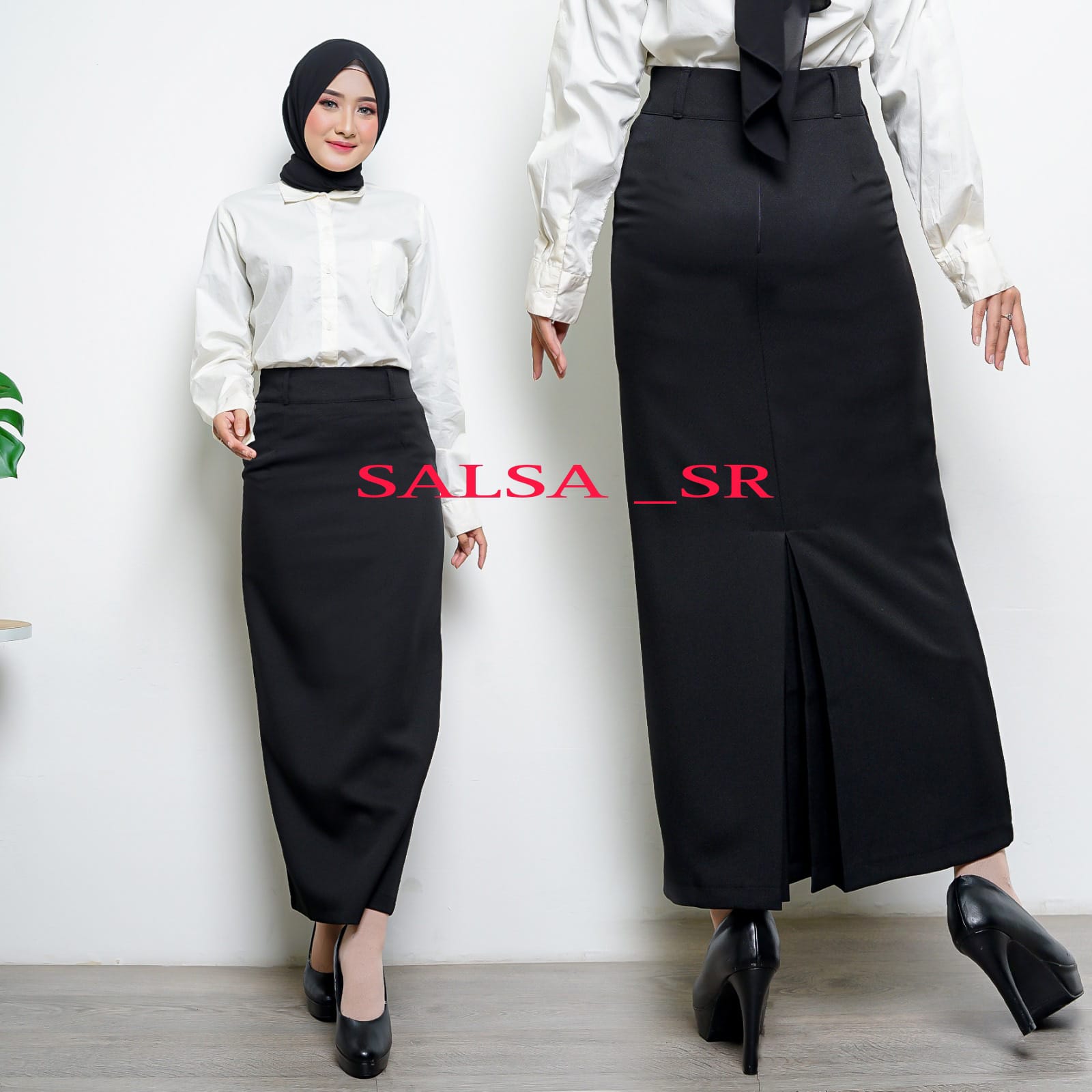 ROK KERJA PANJANG / ROK SPAN REMPEL PANJANG / ROK SPAN POLOS PANJANG / ROK SPAN PANJANG MURAH