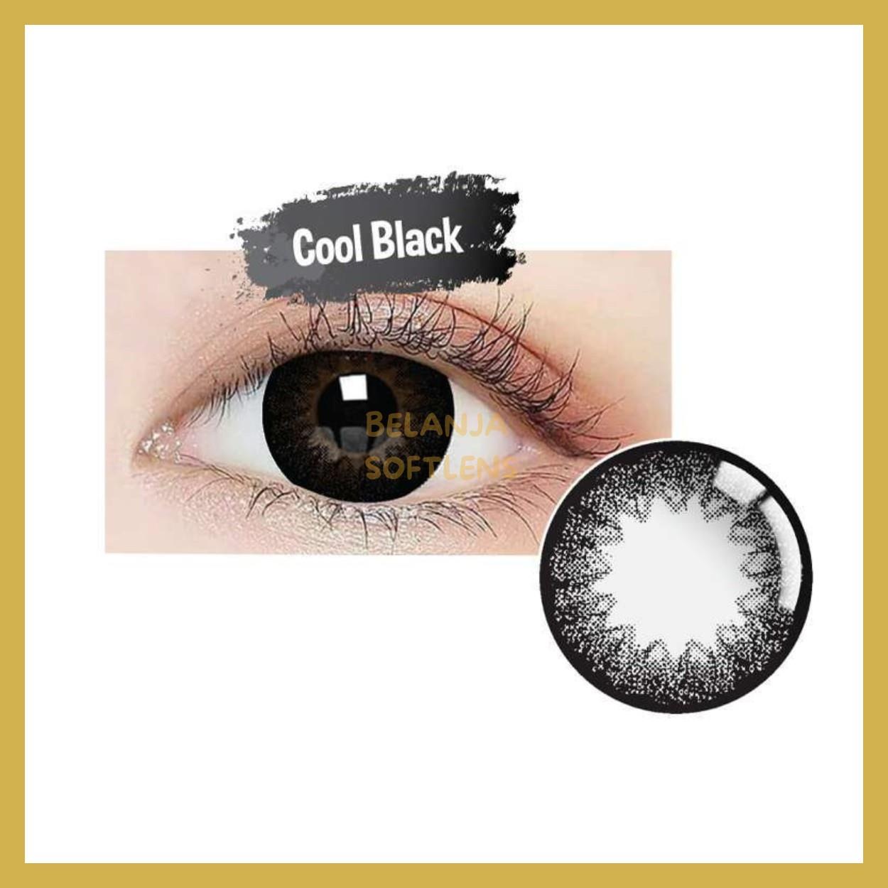 {BISA COD} SOFTLENS LIVING COLOR PURE BLACK NORMAL & MINUS (-0.50 SD -6.00) DIA 16MM BY IRISLAB