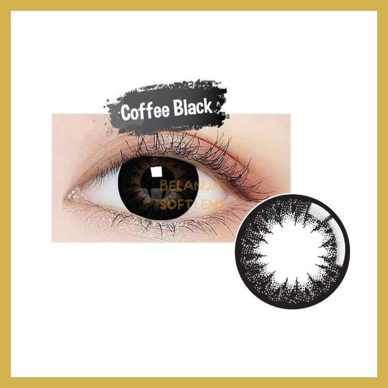 {BISA COD} SOFTLENS LIVING COLOR PURE BLACK NORMAL & MINUS (-0.50 SD -6.00) DIA 16MM BY IRISLAB