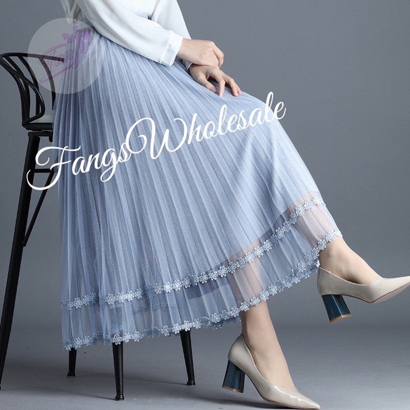 ROK TUTU RENDA BORDIL MELATI MUTIARA/ROK WANITA PANJANG DEWASA /ROK IMPORT MUSLIM MURAH