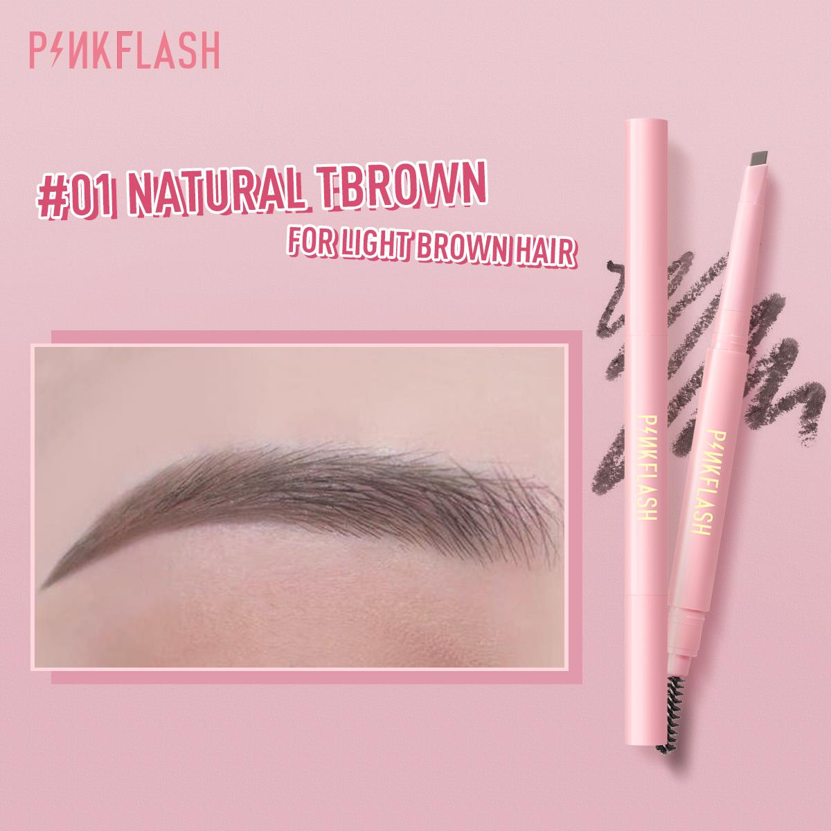 [BPOM] PINKFLASH OhMyEmoji Pensil Alis Otomatis Lembut Long-Lasting 8h Tahan air bukti keringat Pigmented E09