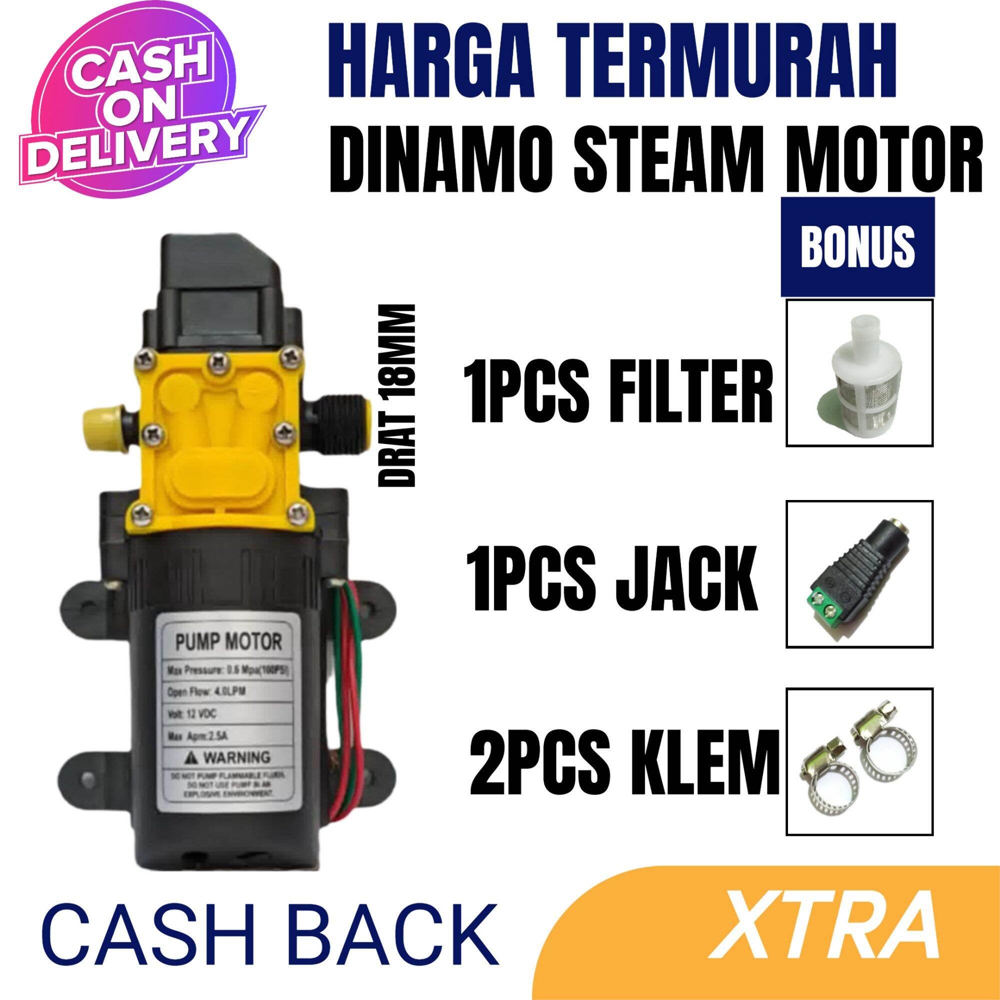 Dinamo Pompa DC 12V 100 Psi 4 Lpm Model Socket Drat / Dinamo Pompa Sprayer Elektrik Portable