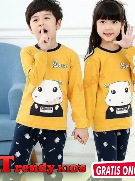 TRENDY KIDS setelan lengan panjang baju tidur piyama anak laki-laki dan perempuan 1-10 tahun