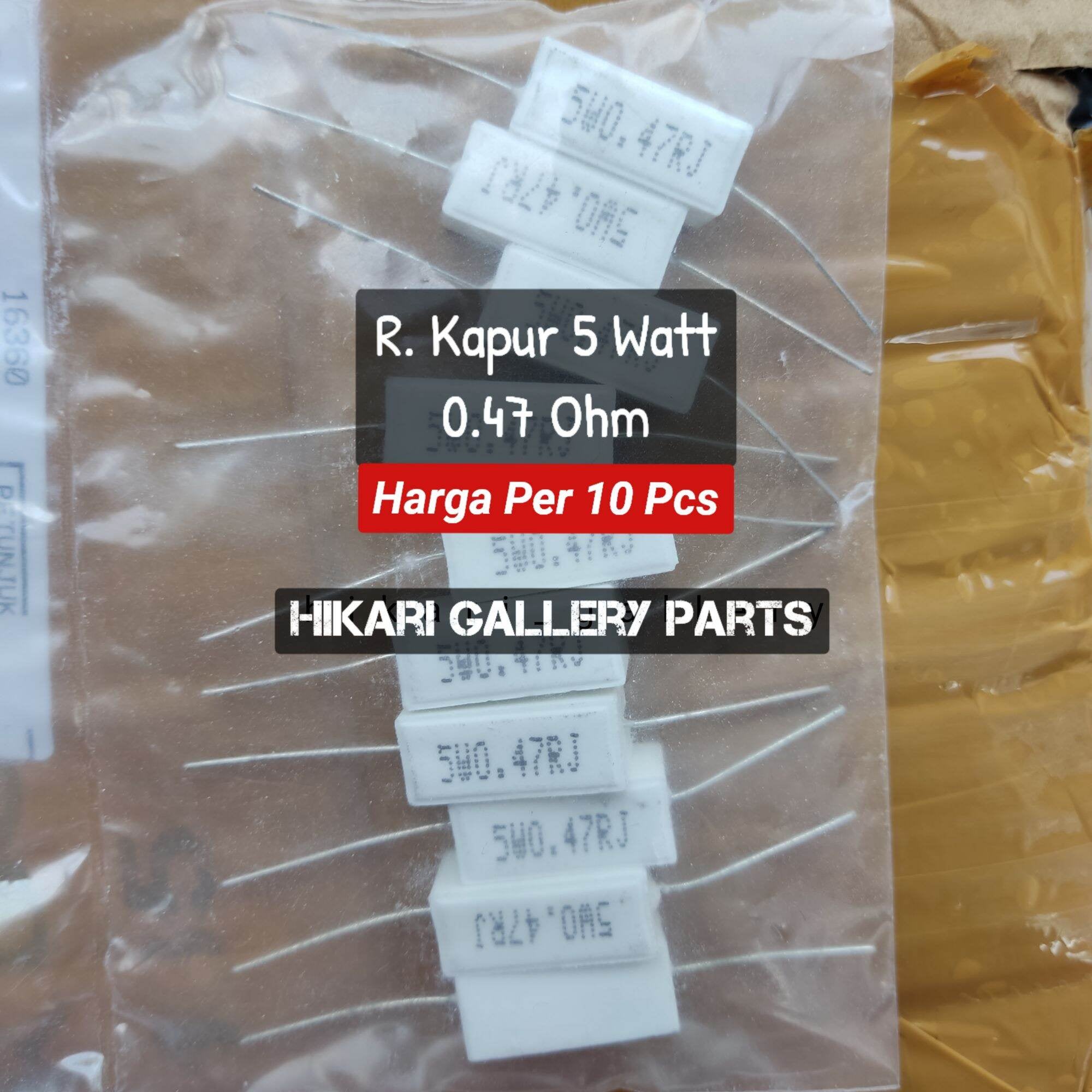 [10 PCS] RESISTOR KAPUR 5 watt 0.47 Ohm / Resistor Kapur 047ohm 5w / Resistor 5watt 047 Ohm isi 10pcs