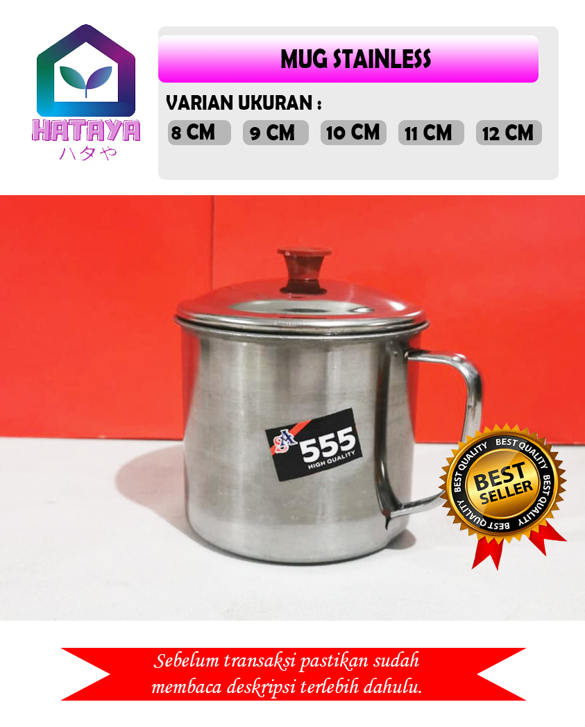 HATAYASHOP - MUG STAINLESS + TUTUP / GELAS STAINLESS / GELAS TUTUP STAINLESS/ MUG STAINLESS STEEL/ 7 8 9 10 11 12/ GELAS STAINLESS MURAH/MUG STAINLESS MURAH/CUNTANG/CANGKIR STAINLESS STEEL/CANGKIR TUTUP STAINLESS