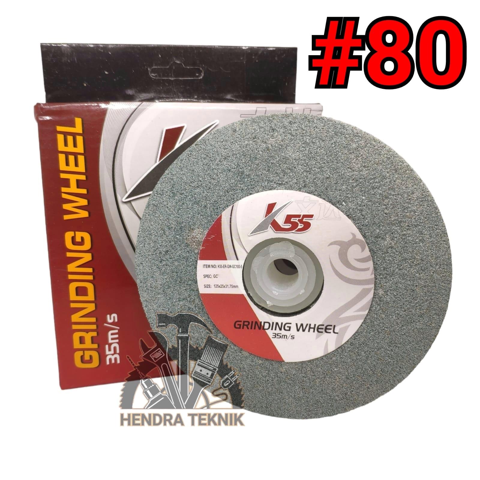 BATU GRINDA DUDUK 5" BATU GURINDA 5 INCI BATU ASAH BULAT HIJAU BATU ASAH MESIN 125MM TIPE GC GRIT 80 100 BATU UNGKAL RODA