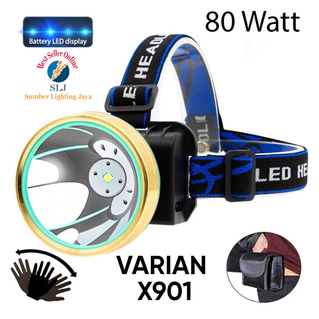 SENTER KEPALA LED COB 80W / HEADLAMP USB CHARGEABLE / SENTER CAS