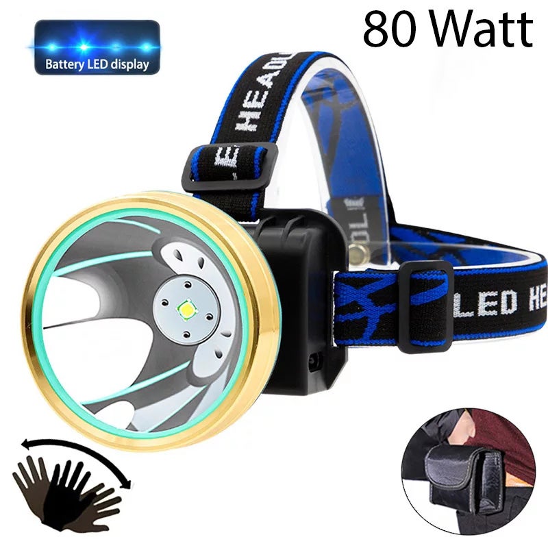SENTER KEPALA LED COB 80W / HEADLAMP USB CHARGEABLE / SENTER CAS