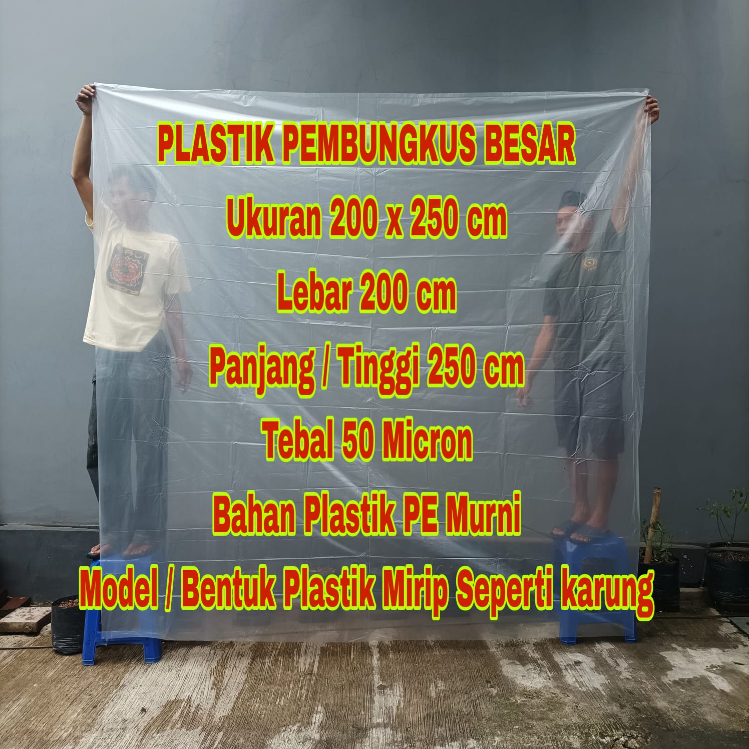 Kantong Plastik PE Pembungkus Springbed Kasur 200 x 250 cm tebal 50 micron