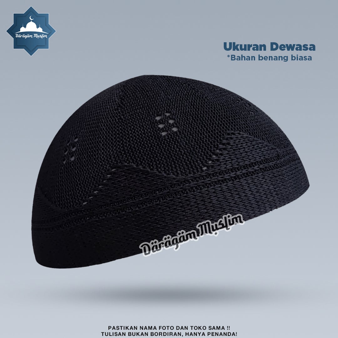 Peci Rajut Tangan Motif Turki - Peci Rajut Tangan