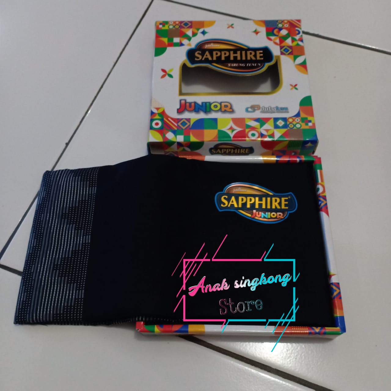 sarung anak sapphire / sarung saphire junior / baju muslim anak laki laki / pakaian shalat anak laki laki
