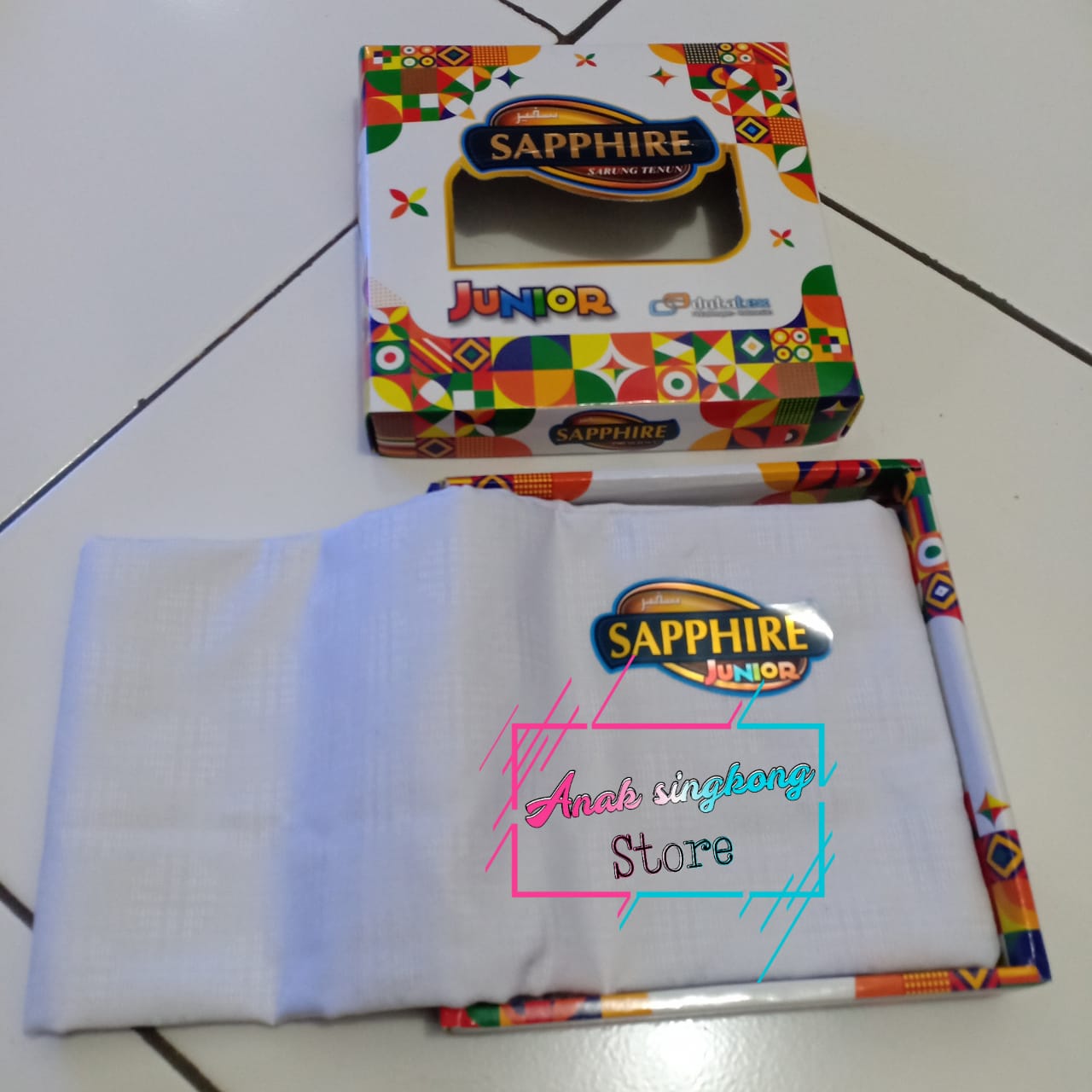 sarung anak sapphire / sarung saphire junior / baju muslim anak laki laki / pakaian shalat anak laki laki