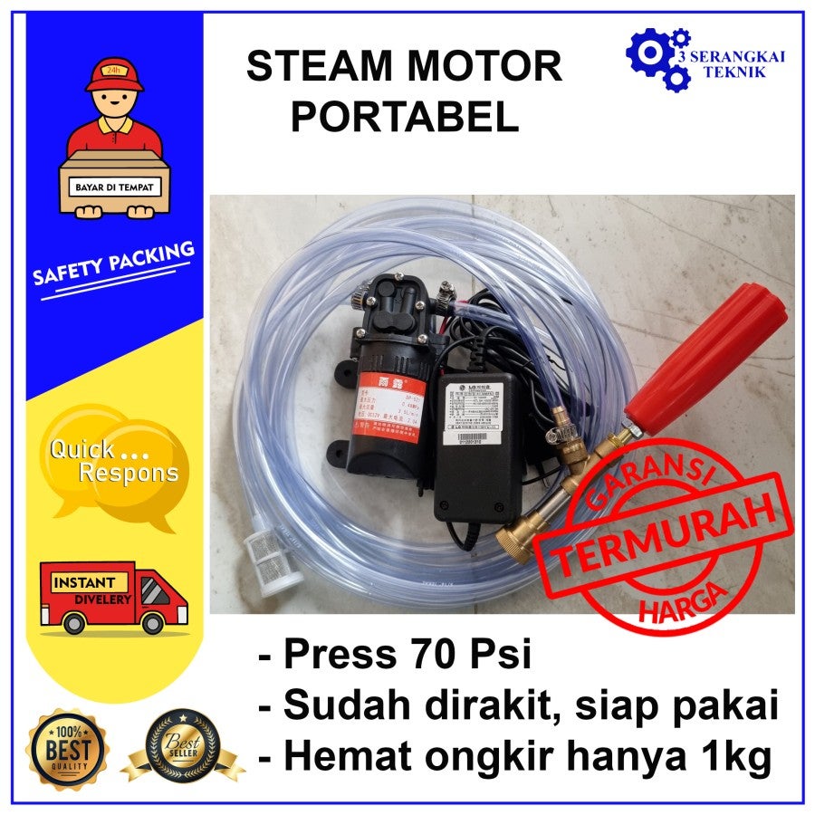 Alat Cuci Motor Mesin Stim Steam Jet Cleaner Pompa DC 12 Volt Doorsmeer