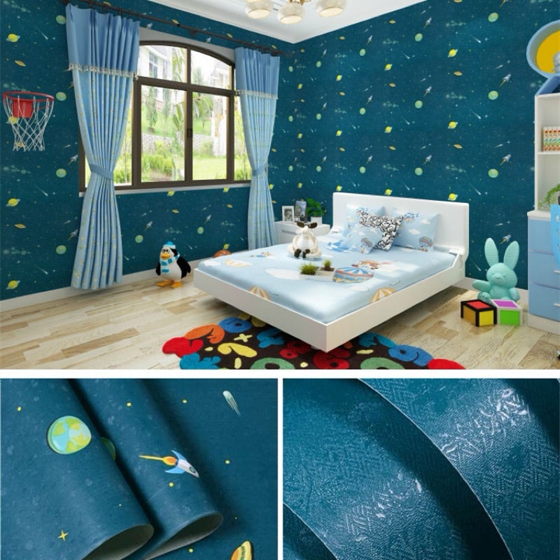 TERBARU Wallpaper Sticker Dinding Ruang Tamu & Kamar Motif Planet Panjang 8 Meter x Lebar 45cm