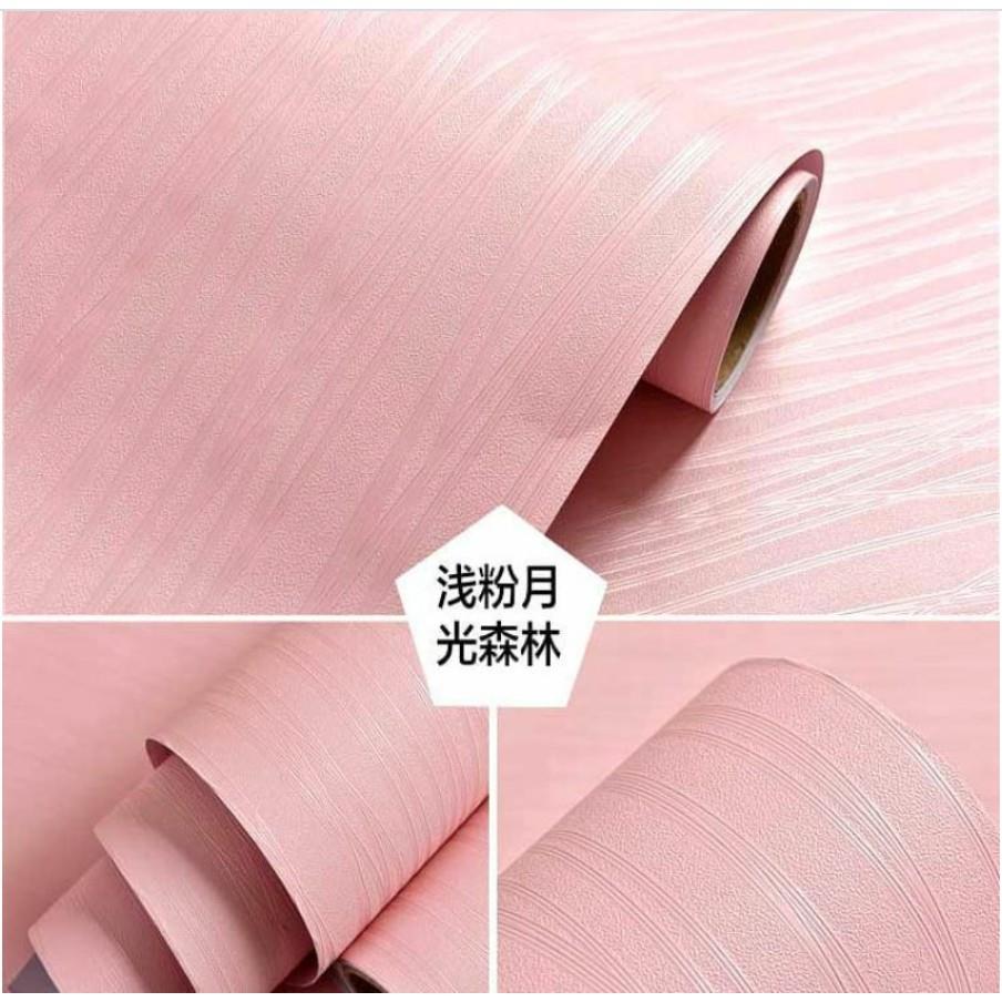 WALLPAPER DINDING Ukuran 45 cm x 10 M Motif POLOS PASTEL BIRU PINK HITAM PUTIH PREMIUM BERTEKSTUR