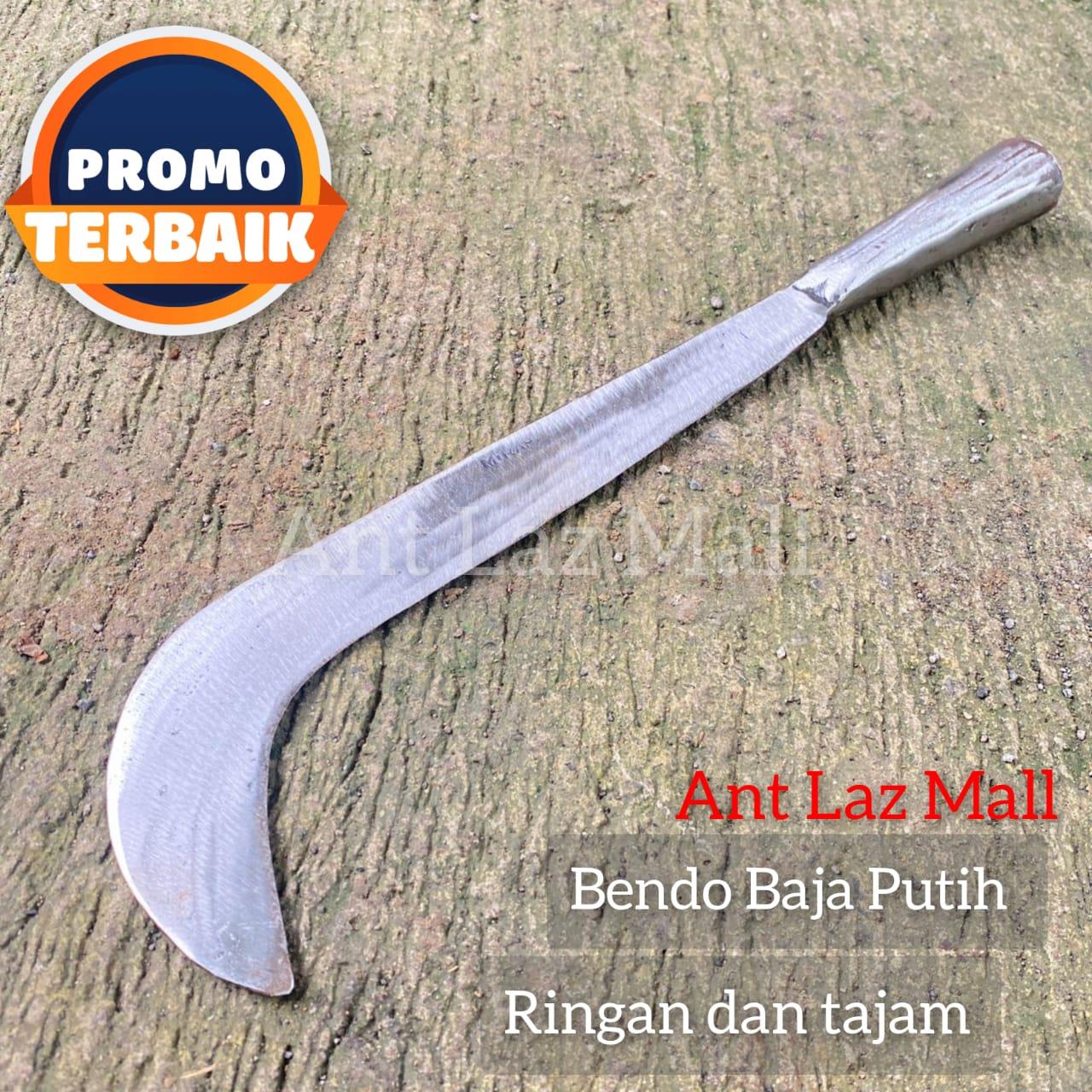 Bendo Baja Putih Ringan Super Tajam - Arit Panjang Bedog Gagang Besi Pemotong Ranting Pohon - Sabit Anti Karat Untuk Babat Semak Belukar