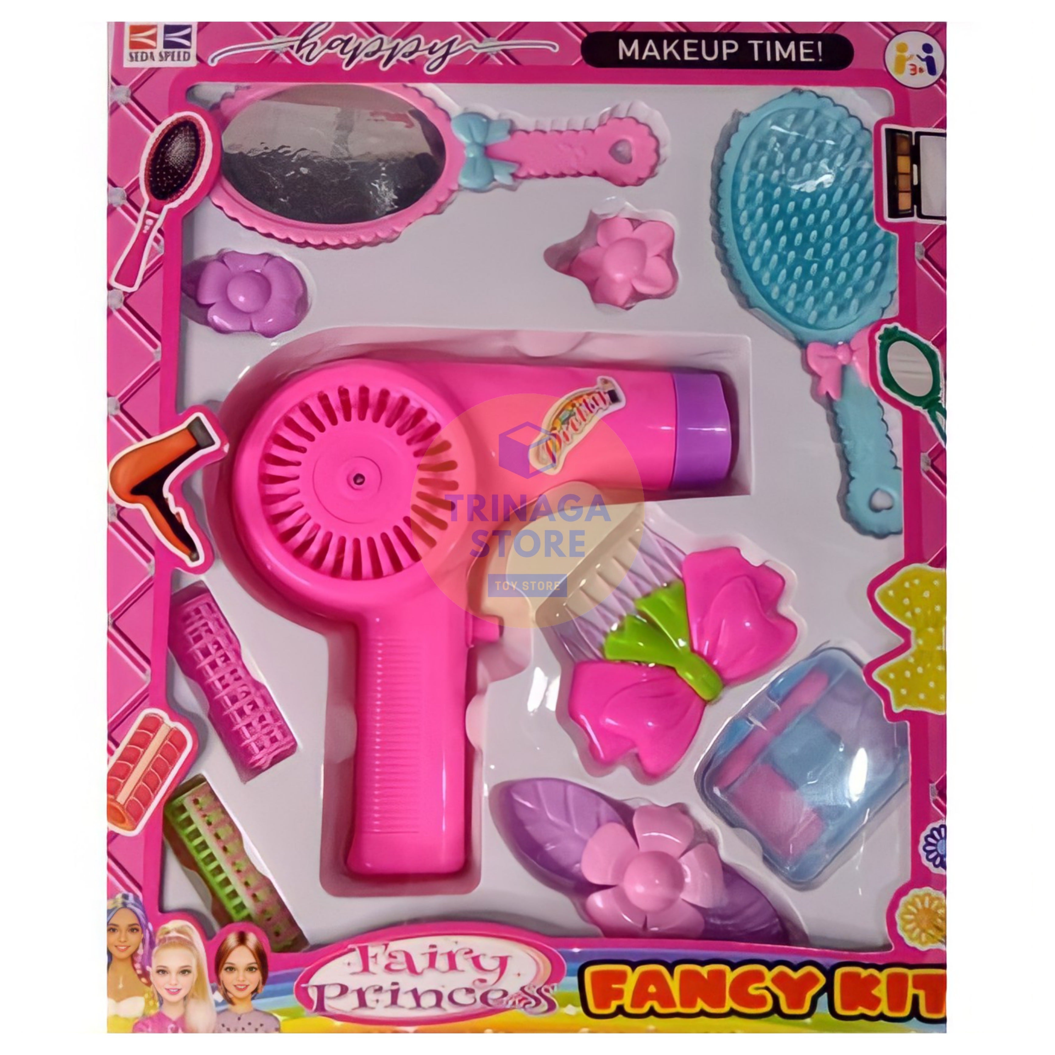 ( BISA COD ) PROMO MAINAN ANAK MAKEUP MAKE UP FAIRY PRINCESS SET SALON BEAUTY HAIRDRYER PAKAI BATERAI / MAINAN ANAK PEREMPUAN
