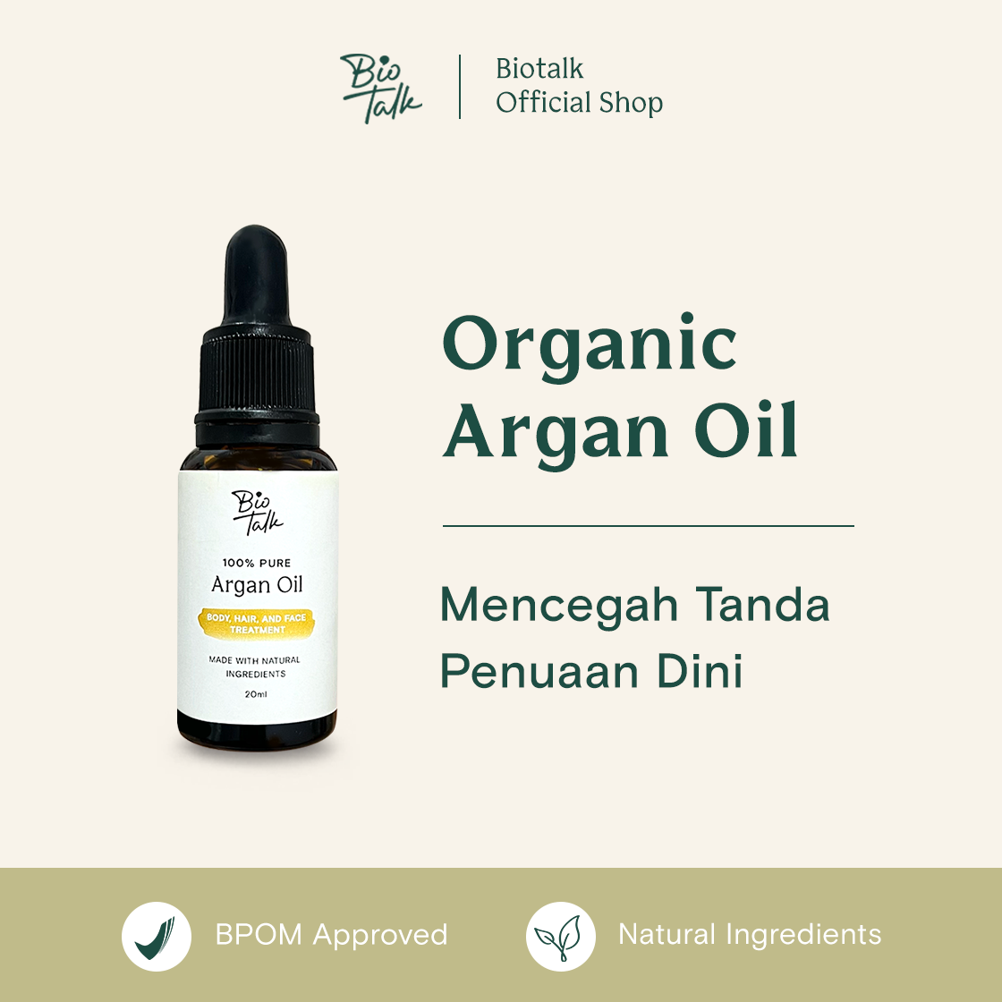 Biotalk Organic Argan Oil Moisturizing Anti Aging