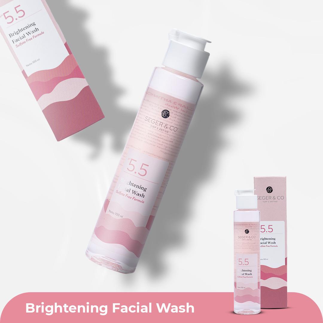 Seger & Co Brightening & Oil Control Facial Wash 100ml | Pembersih Wajah Gentle Cleanser Mencerahkan & Mengurangi Minyak Berlebih Halal BPOM