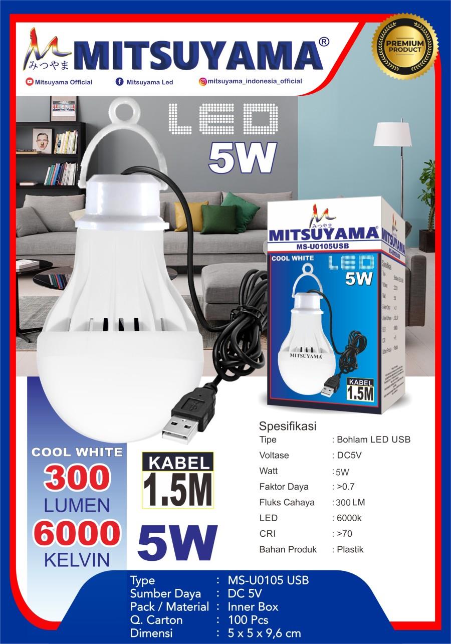 Bohlam Lampu LED USB 5 Watt 8 Watt 10 Watt 15 Watt Kabel 1-5 Meter Mitsuyama / Bohlam USB 5 Watt / Bohlam USB 8 Watt / Bohlam USB 10 Watt / Bohlam USB 15 Watt