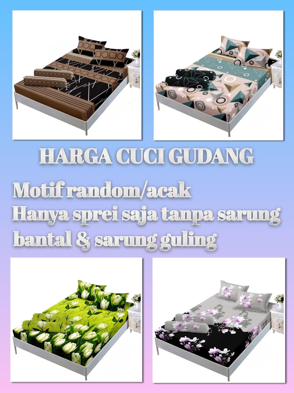 Promo Terlaris (Beli 1 Dapat 1) Sepre Motif Bonita 3D Anti Luntur Ukuran 180x200 Ful Set tinggi 20cm
