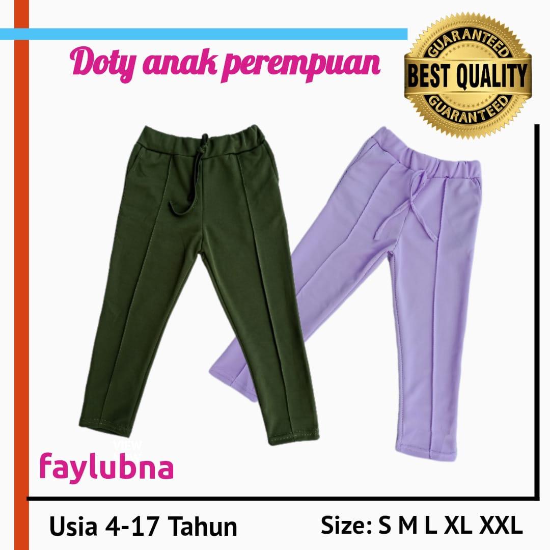 CELANA LUNA CUBIT ANAK 4-17 TAHUN / CELANA DOTY ANAK / CELANA ANAK DOTY / CELANA PANJANG ANAK PREMPUAN / CELANA PEREMPUAN / CELANA SCUBA ANAK TERLARIS / CELANA ANAK TERLARIS / DOTY SCUBA ANAK / FASHION ANAK / BAWAHAN ANAK PEREMPUAN