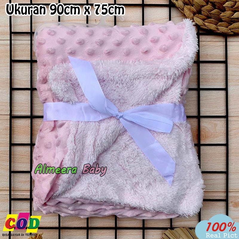 Selimut Bayi Tebal Selimut Bayi Double Fleece Ukuran 90 Cm x 75 Cm Gift