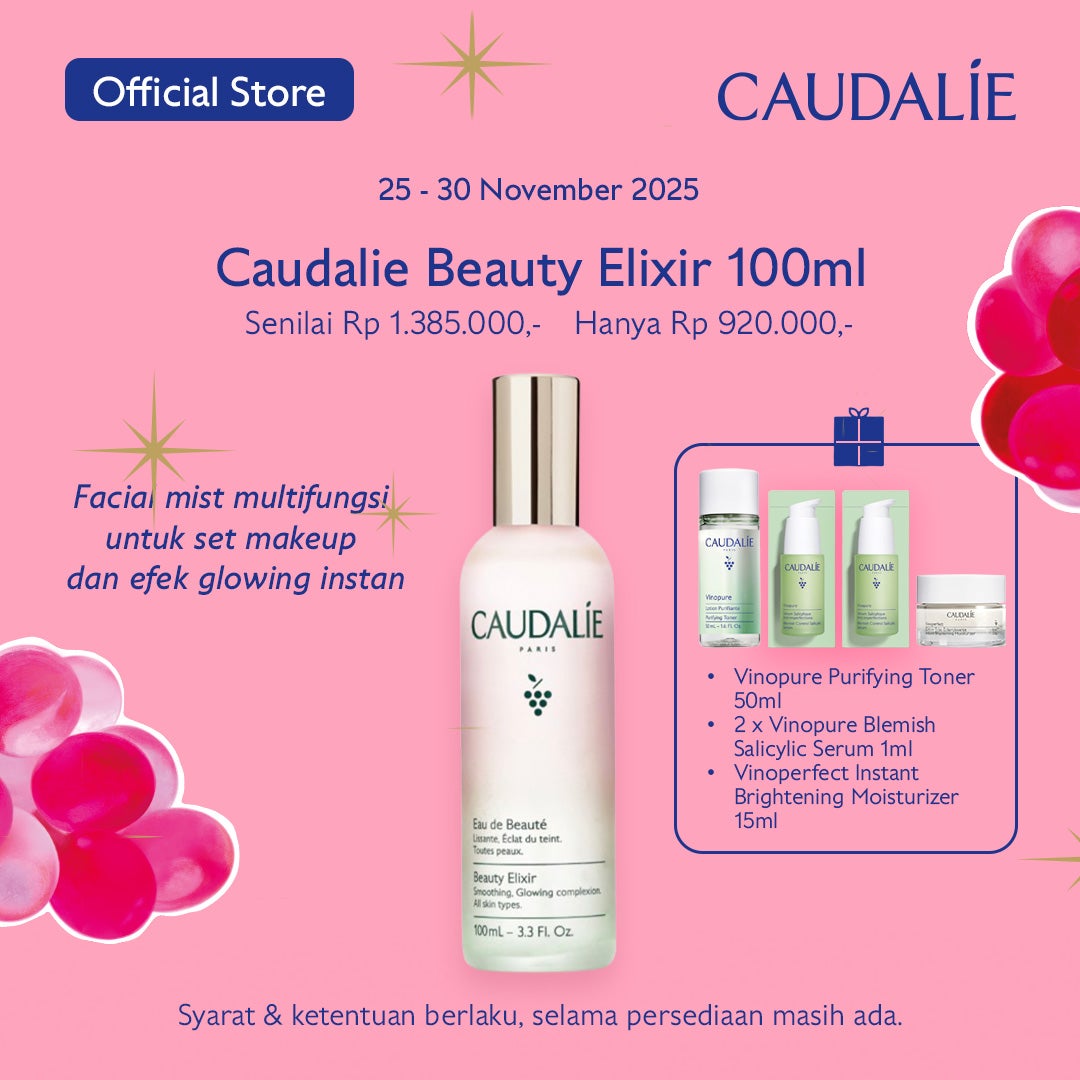 [Hanya 5-24 Feb] Caudalie Beauty Elixir 100ml | Face Mist | Prep Skin Set Makeup Glow