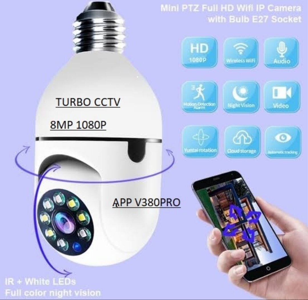 IP CAMERA CCTV WIFI V380PRO speed dome PTZ lampu mini 8MP