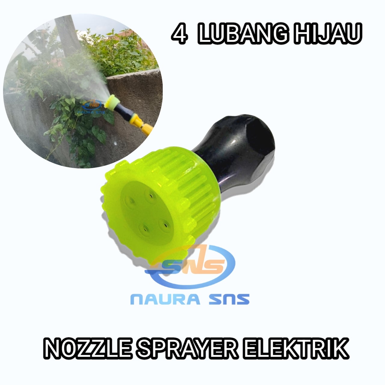 Nozzle plastik bunga 4 lubang titik mata sprayer elektrik - Lurus