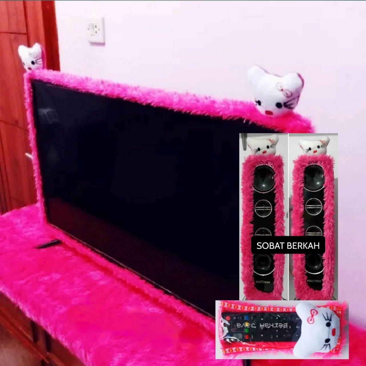 Bando Tv Led Karakter 1 Set Ukuran 24/32 Inch + Taplak Tv + Sarung Remot Dan Bando Speaker Bulu Rasfur / Bando Tv Karakter