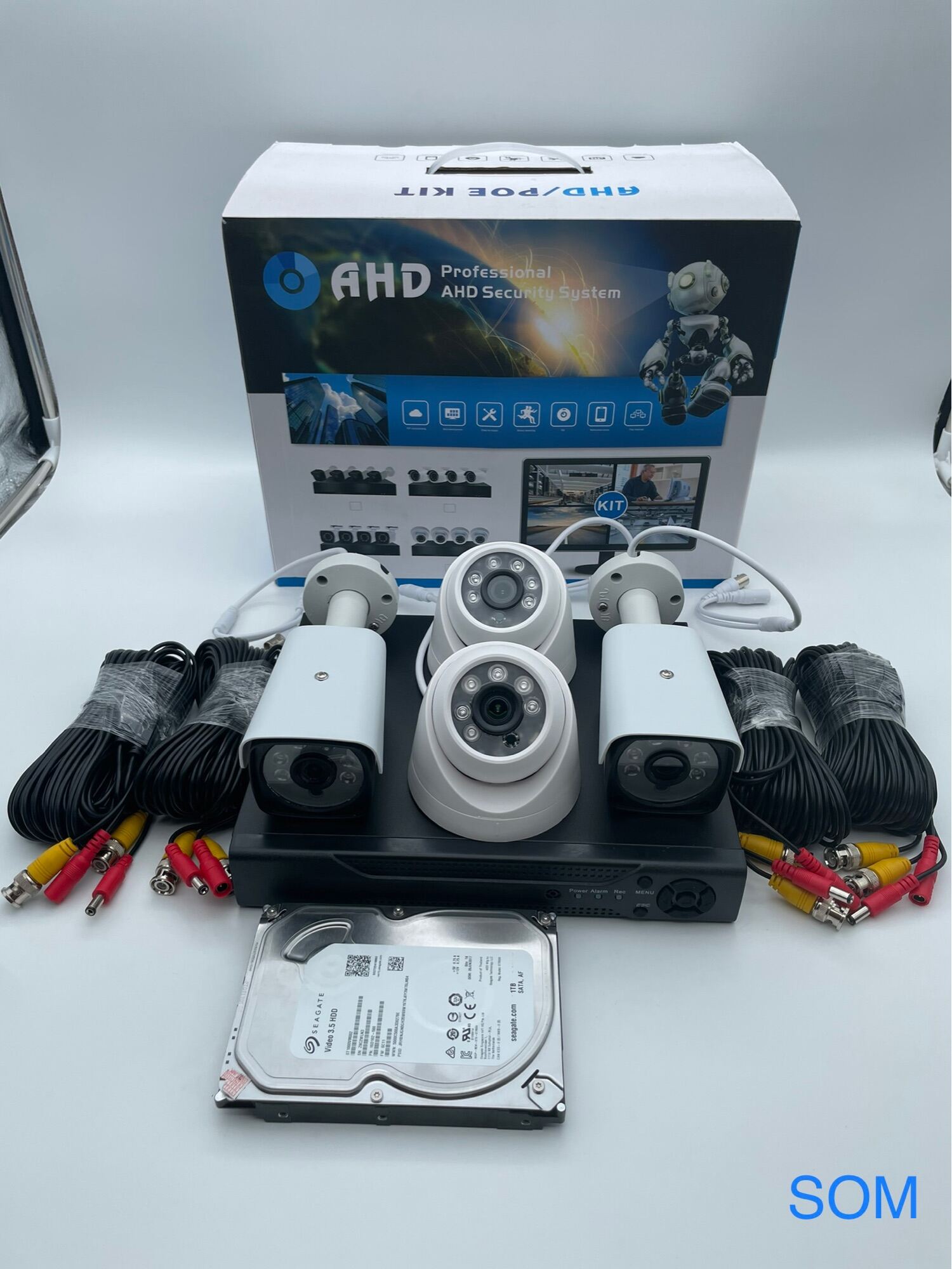 PAKET DVR KIT FULL HD 2MP HYBRID H265+ CCTV 4CH ( 2 out + 2 in ) KOMPLIT 4chnanel kabel cctv masing2 20m Lensa 2MP