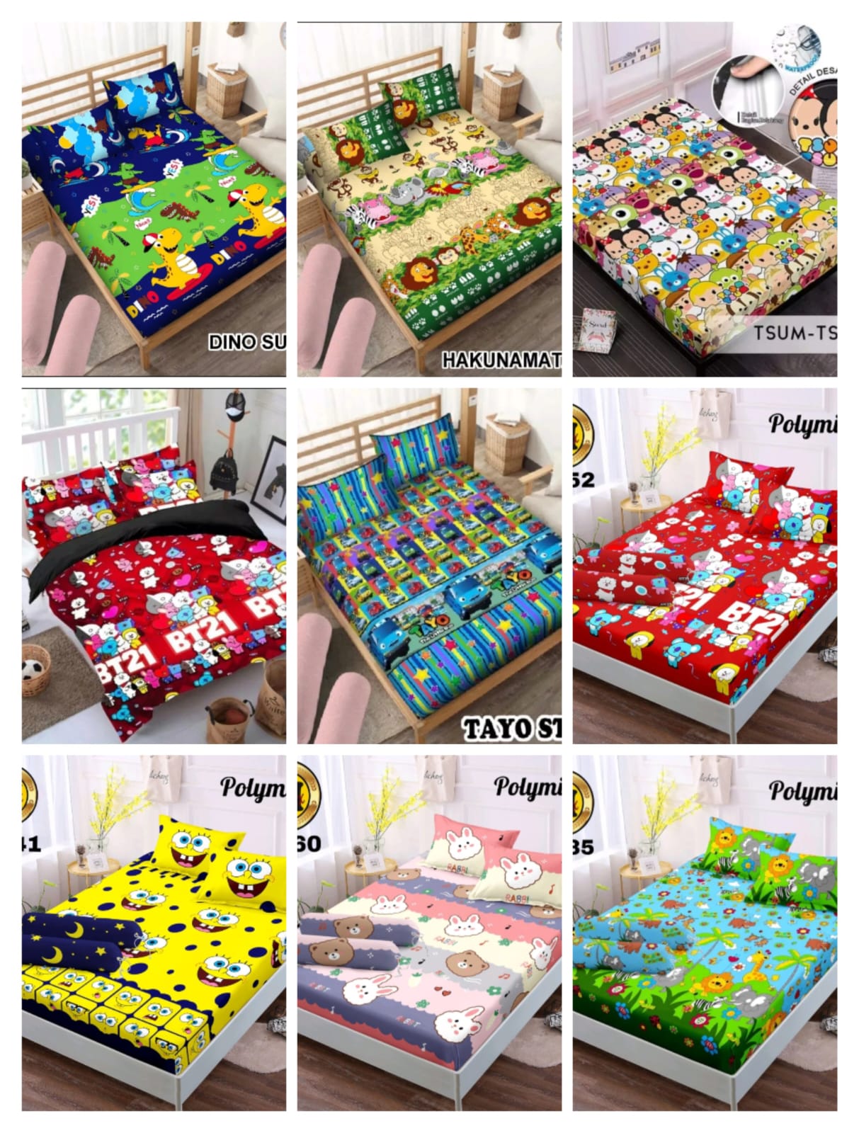 sprei terbaru motif karakter TAYO TERBARU sprei motif anak karakter terbaru seprei murah bisa cod ukuran no1 180x200 no2 160x200 no3 120x200 bisa cod