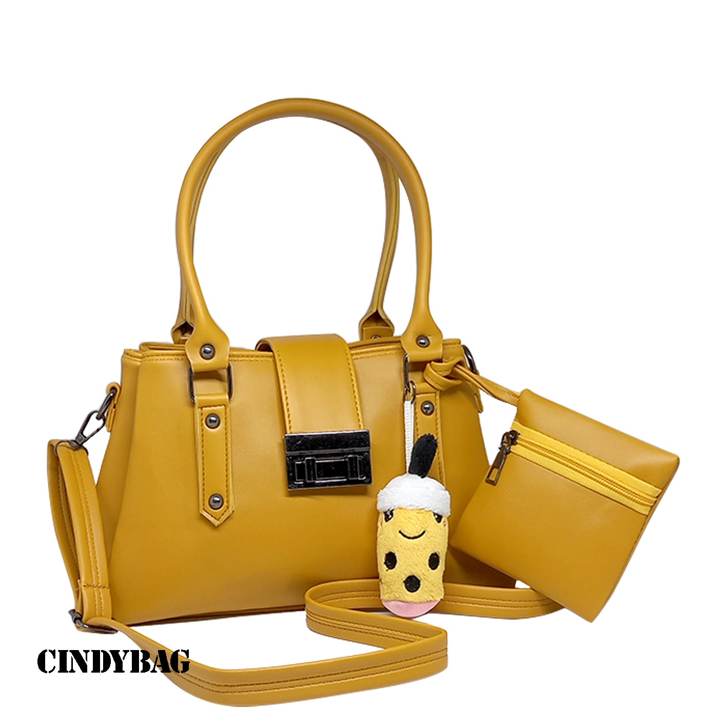 Tas Selempang Wanita 2025 Dompet Gantungan Boneka Model Tiga Ruang