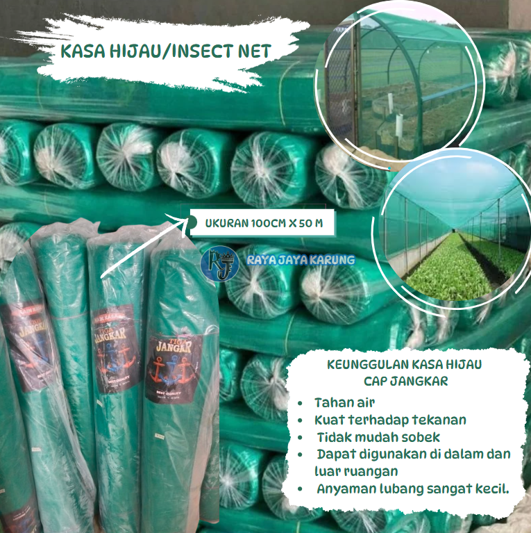 Waring Jaring Kasa Hijau 1 roll cap jangkar 100cm x50 m /murah