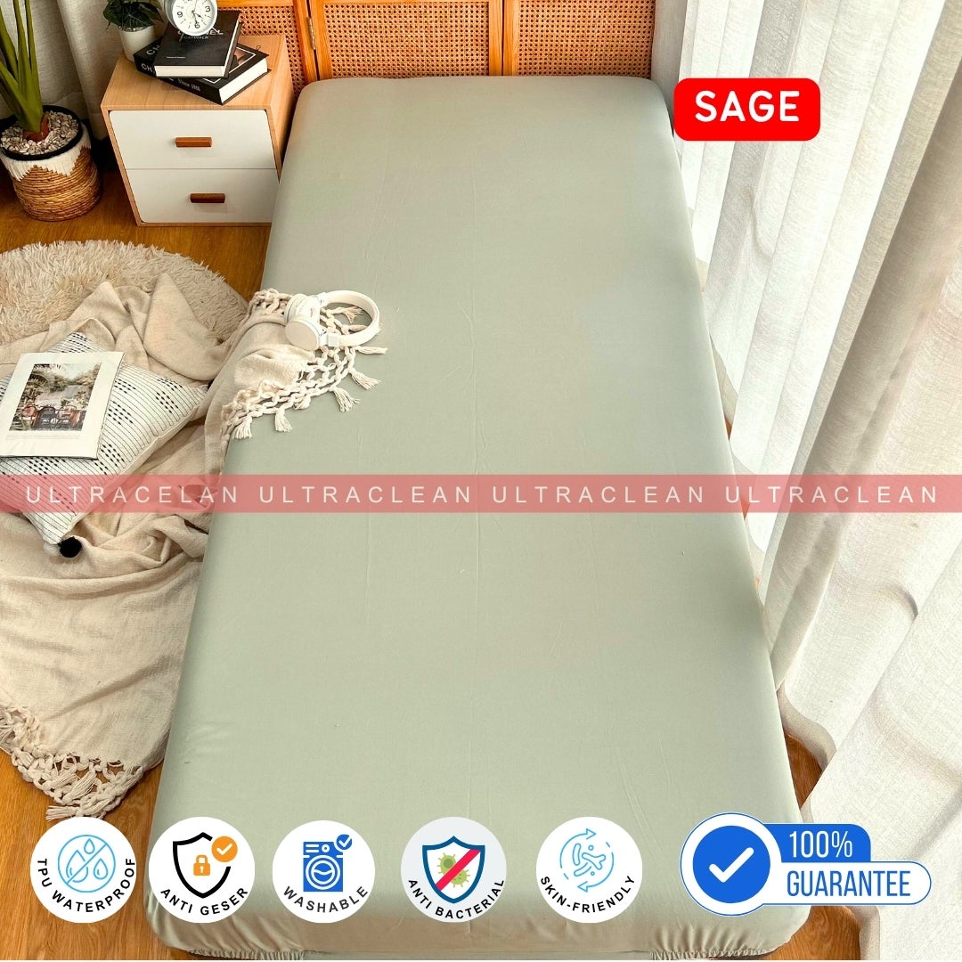Sprei Waterproof Anti Air Ompol Free Karet Anti Geser ukuran 90 100 120 140 160 180 200 / CUSTOM