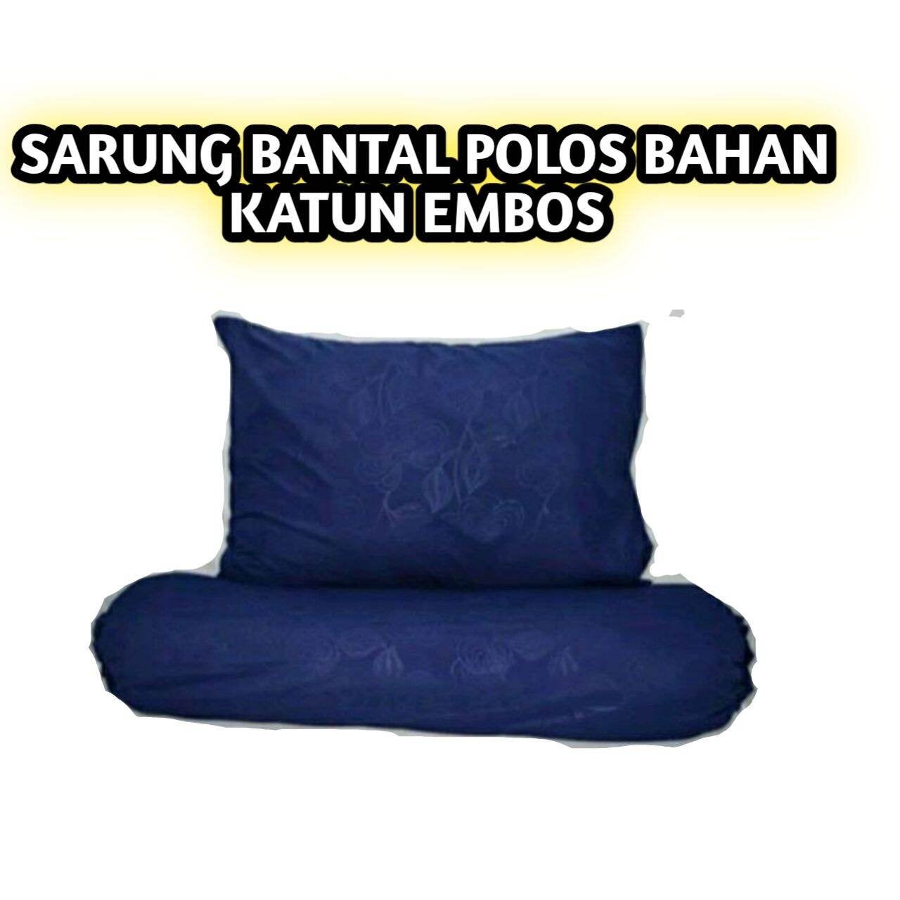 SARUNG BANTAL + GULING POLOS BAHAN KATUN EMBOS