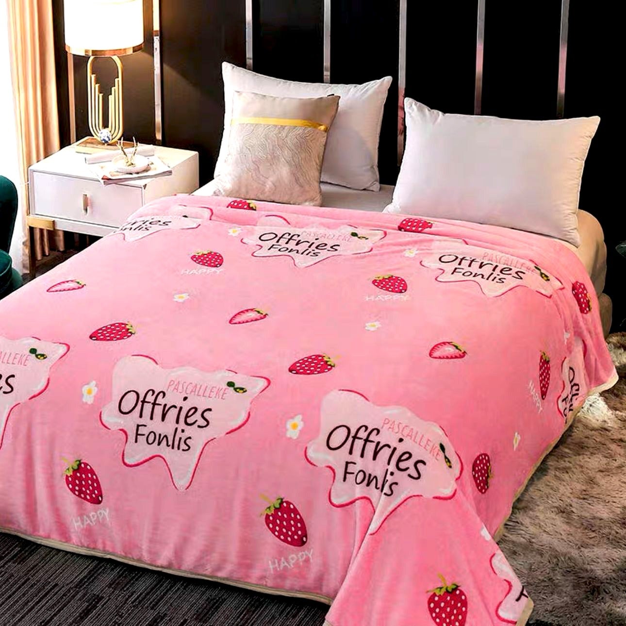 Selimut Bulu Halus Dewasa Aesthetic uk140x200 Pink Juicy