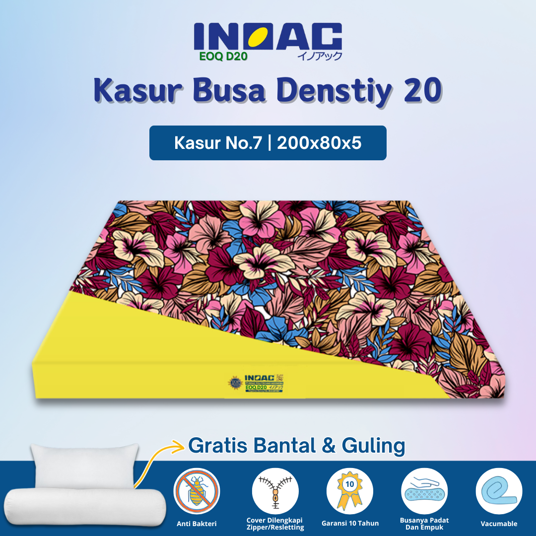 PERLENGKAPAN TIDUR KASUR BUSA INOAC EOQ D20 TEBAL 5 CM SEMUA UKURAN GARANSI 10 TAHUN ASLI MURAH