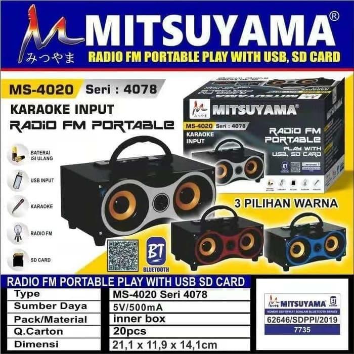 Win Grosir - Speaker Radio FM Portable With USB SD Card Mitsuyama MS-4020 Seri 4078