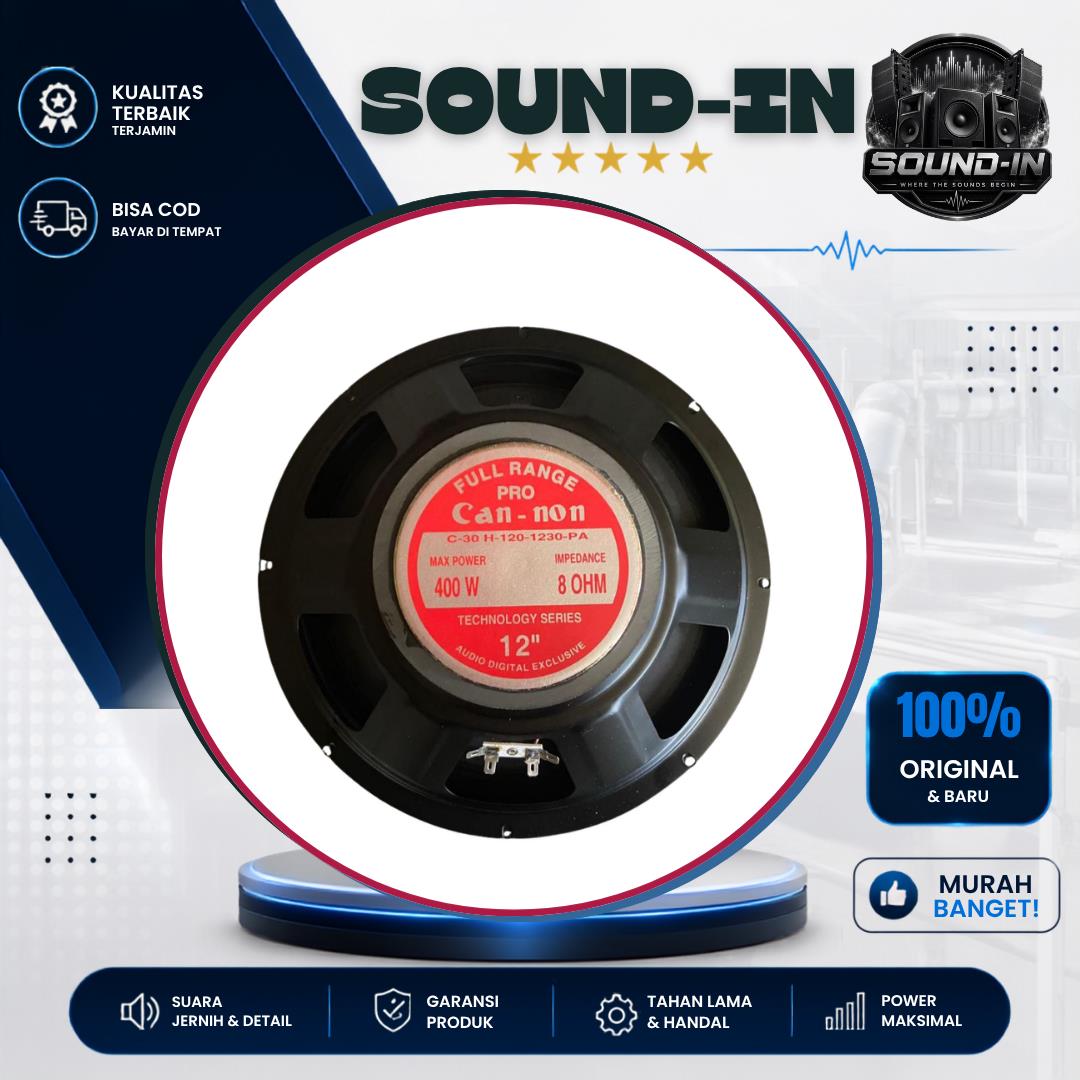 Speaker Cannon 12 Inch Full Range 1230PA C 1230 PA